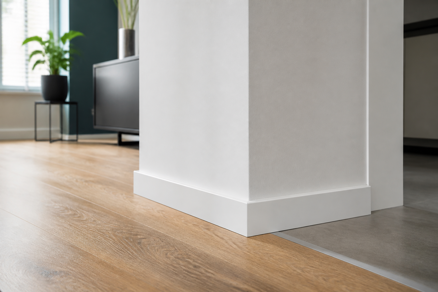 Strakke wandafwerking en nieuwe vloer in een woning